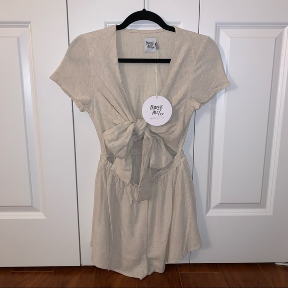 Princess Polly Ragnar Tie Front Romper - Picture 4 of 6